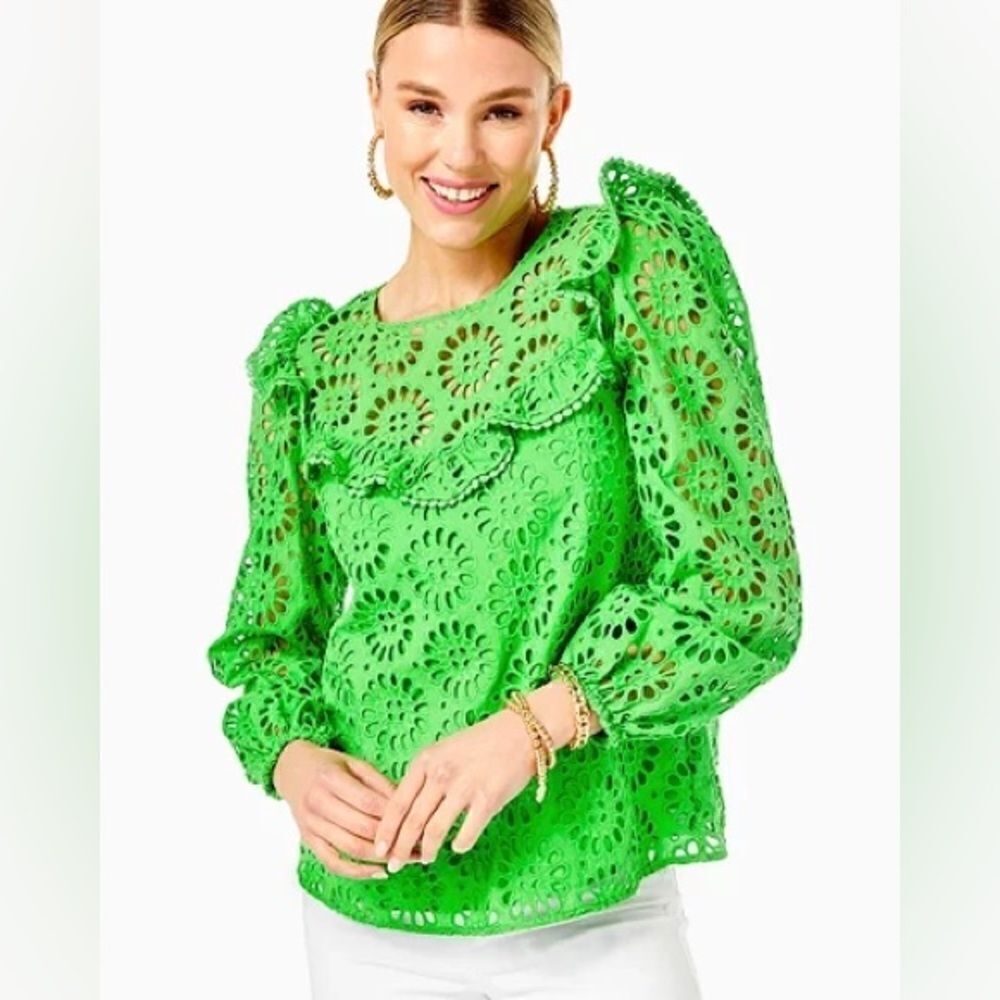 Lilly Pulitzer Caroline Pinwheel Eyelet Top